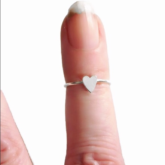 Cute 925 Sterling Silver Double Ball End Adjustable Heart Toe Midi Knuckle Ring - Picture 5 of 13